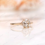OEC Moissanite Antique Ring, Off White Moissanite Ring, Solitaire Vintage Ring, Georgian Ring, Old Cut Moissanite Ring, 1.5 Ct Round Ring