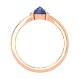 Rose Cut Oval Mystic Deep Blue Moissanite Ring, Oval Engagement Ring, 10k/14k/18k Rose Gold Ring, Promise Ring, Oval Blue Gemstone Ring