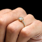 Old European Light Champagne Moissanite Vintage Style Ring, Solitaire Engagement Ring For Women, Champagne Moissanite Ring