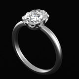 OMC Oval Cut Moissanite Ring, 10K White Gold Classic Solitaire Rings, Anniversary Ring, Unique Engagement Ring, Proposal Ring Gold