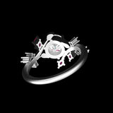 A Touch of Nature: Flower Design Lab Diamond Ring with Ruby and Moissanite Details, One-of-a-Kind Nature-Inspired Diamond Ring, Gift For Her