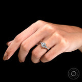 Three Stone Moissanite Engagement Ring Emerald Cut Moissanite Wedding Ring Solitaire Ring With Side Stones 14k Yellow Gold Multi Stone Ring