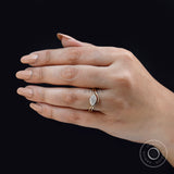 Romantic Marquise Moissanite Wedding Set with Curved Band - Handcrafted Elegance, Unique East West Marquise Ring Set, Perfect Gift For Her