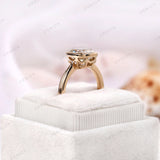 Antique Old Mine Cut Cushion Moissanite Bezel Engagement Ring 14k Yellow Gold Vintage Solitaire Ring Unique Wedding Anniversary Ring