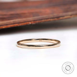 18k Solid Gold Thin Wedding Band, Stacking Ring, 1.6 mm Wedding Band, Dainty Minimalist Gold Band, Simple Plain Ring, Gift For Her