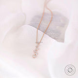 Contemporary Lab Grown Diamond Journey Necklace, 10k/14k/18k Solid Gold Bezel Pendant Set, Bubble Drop Pendant, Everyday Wear For Her