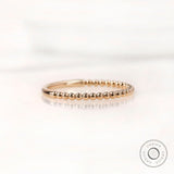 14k Gold Beaded Band Ring / Dainty Minimalist Stacking Ring for Women / 14k Gold Ball Ring / Gold Dotted Ring, Perfect for Simple Elegance