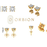 1.5 TCW GHI Cushion Old Mine Cut Screw Back Ear Studs in 14K Yellow Gold, Moissanite Stud Earrings, Stud Earrings For Women, Gold Earrings