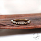 Floating Bubble Diamond Wedding Band, 1.3 MM Round Lab Grown Diamond Band, Half Eternity Band, Stackable/Matching Band, Minimalist Band