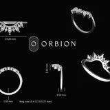 10K/14K/18K Solid Gold Curved Wedding Band, Marquise Tiara Wedding Band, Stackable Ring, Anniversary Band, Unique Wedding Band