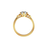 1 Ct Old European Cut Moissanite Engagement Ring, Classic Satin Finish Rings For Women, Vintage Ring Gold, 10K/14K/18K Gold Art Deco Ring