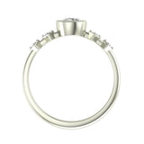 5 MM DEF Brilliant Cut Round Moissanite Engagement Ring, 10K Solid White Gold Milgrain Bezel Set Proposal Ring, Dainty Promise Ring