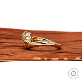 Modern Chunky Statement Ring, Old Mine Cut Elongated Oval Yellowish Champagne Moissanite Ring in 10K Yellow Gold, Champagne Wedding Ring