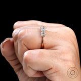 Five Stone Moissanite Wedding Band 5 Stone Half Eternity Ring Old Mine Elongated Cushion Cut Anniversary Band Unique Gold Vintage Band Ring