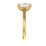 3.1 Ct Elongated Cushion Cut Moissanite Tulip Solitaire Engagement Ring, 14K Solid Yellow Gold Wedding Ring, Floral and Nature Inspired Ring