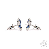 Butterfly Stud Earrings, Blue Sapphire & Lab Grown Diamond Earrings, White Gold Earrings, Push/Screw Back Stud Earrings, Insect Earrings