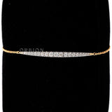 Dainty Lab Grown Diamond Bolo Bracelet For Women, Solid Gold Chain Bracelet, Adjustable Graduating Diamond Bracelet, Gift For Her