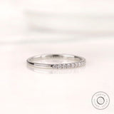Half Eternity Moissanite Wedding Band, Minimalist Pave Set Wedding Band, Dainty Stacking Anniversary Band, Matching Stack Band