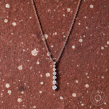 Dainty Drop Diamond Pendant, Long Drop Diamond Pendant, 10k/14k/18k Solid Gold Pendant Chain Necklace, Vertical Diamond Pendant Necklace