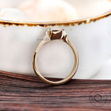 Round Lab Diamond Engagement Ring 14k Yellow Gold Solitaire Ring IGI Certified Hearts and Arrows Cut Tension Set Swirl Diamond Wedding Ring