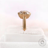 Elongated Cushion Cut Toi Et Moi Moissanite Ring Champagne Cushion Engagement Ring Old Mine Cushion Cut Double Stone Ring Matte Finish Ring