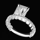 4 Ct Radiant Cut Moissanite Round Cut Accents Engagement Ring For Women, Solitaire Ring Gold, Anniversary Ring For Her, Unique Wedding Ring