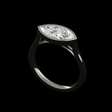 Marquise Brilliant Cut Moissanite East West Ring in 10K/14K/18K Solid Gold, Bezel Cathedral Set Ring, Engagement Ring For Women