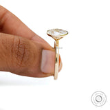 2 Ct Oval Lab Grown Diamond Bezel Engagement Ring in Yellow Gold Wedding Ring 2 Carat Oval Moissanite Ring Solitaire Oval Cut Promise Ring