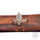 1.5 CT Pear Cut Lab Grown Diamond Engagement Ring, IGI Certified, 14k Rose Gold Anniversary Ring, Unique Teardrop Ring, Wedding Ring Women