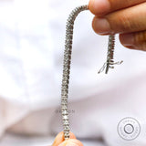 10k Solid Gold Lab Diamond Tennis Bracelet, Unique Lab Grown Studded Classic Bracelet, Round Diamond Wedding Tennis Bracelet