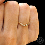 Unique curved wedding band solid gold minimalist ring pure gold wedding ring matching band stacking ring wedding band gift for her