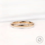 2mm Yellow Gold Wedding Band • DOME • POLISHED • 10k, 14k, 18k Solid Yellow Gold Wedding Band for Men and Women • 2mm Thin Simple Plain Band