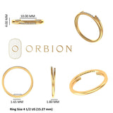 14K Gold Pave Open Cuff Ring, Unique Open Wedding Band Ring, Thin Minimalist Stacking Ring, Open Gap Spacer Ring, Matching Band For Women