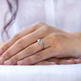 OEC Moissanite Cluster Ring, Vintage Engagement Ring, Georgian Style Ring, Antique Bridal Ring, Yellow Gold Vintage Ring, Claw Prong Ring