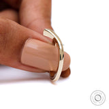 14k Gold Wishbone Ring, Solid Gold Chevron Stacking Ring, Curved Wedding Band, Womens V Shaped Ring, Stackable Thin Gold Band, Contour Ring