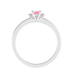 3.5 MM Cushion Cut Fancy Intense Pink Lab Grown Diamond Moissanite Accent Stones Engagement Ring Set, 10K/14K/18K Solid White Gold Rings
