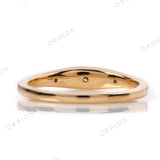 Round Starburst Lab Diamond Band, 14K Gold Wedding Band For Her, Signet Diamond Ring, North Star Celestial Ring, Dainty Diamond Band