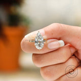 6 Ct Antique Large Pear Old Mine Cut Solitaire Moissanite Engagement Ring Teardrop Wedding Ring Big Moissanite Vintage Style Pear Cut Ring