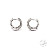 Diamond Multi-Row Tapered Hoop Earrings, Lab Grown Diamond Earrings, Pave Diamond Hoop Earrings, 10k/14k/18k Solid Gold Dome Earrings