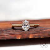 Oval Moissanite Engagement Ring in Yellow Gold Simple Rings For Women Promise Ring Oval 4 Prong Ring Dainty Oval Martini Setting Ring