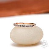 Round Cut Moissanite Wedding Band, Unique Half Eternity Band, 10K/14K/18K Solid Gold Ring, Dainty Stacking Ring, Minimalist Band Ring