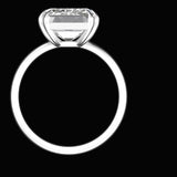 Emerald Cut Moissanite Engagement Ring, 10K/14K/18K White Gold Ring, Solitaire Ring Gold, Wedding Ring, Statement Ring Gold