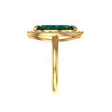 2 CT Blue Green Marquise Cut Moissanite Vintage Style Ring, 10K/14K/18K Yellow Gold Halo Engagement Ring, Moissanite Ring Gold, Promise Ring