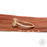 Fancy Yellow Crushed Ice Radiant Cut Lab Diamond Compass Setting Ring in 14K Yellow Gold, Yellow Lab Grown Diamond Ring, Color Diamond Ring