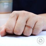 Round Cut Moissanite Floating Eternity Band, 14K White Gold Wedding Band, Women's Anniversary Band, Half Eternity Band, Bubble Wedding Band