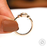 Unique and Classic: East West Set Three Stone Engagement Ring in Luxurious Gold, Milgrain Three Stone Gold Ring with OMC Cushion Moissanite