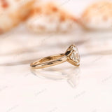 Elongated Cushion Cut Moissanite Engagement Ring Old Mine Cut 6 Prong Solitaire Georgian Ring Off White Stone Antique Ring Women Solid Gold