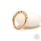 Emerald Cut Moissanite/Lab Diamond Half Eternity Band, Shared Prong Diamond Band, East West Emerald Cut Band, Dainty Stacking Band Gold