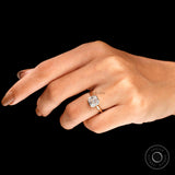 2 Ct Asscher Cut Moissanite Bezel Engagement Ring 14k Yellow Gold Solitaire Step Cut Cathedral Wedding Promise Ring For Women