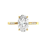 3.6 CT Oval Cut Moissanite Engagement Ring, 10k/14k/18k Solid Gold Hidden Halo Ring, Moissanite Oval Promise Ring, Anniversary Ring for Her